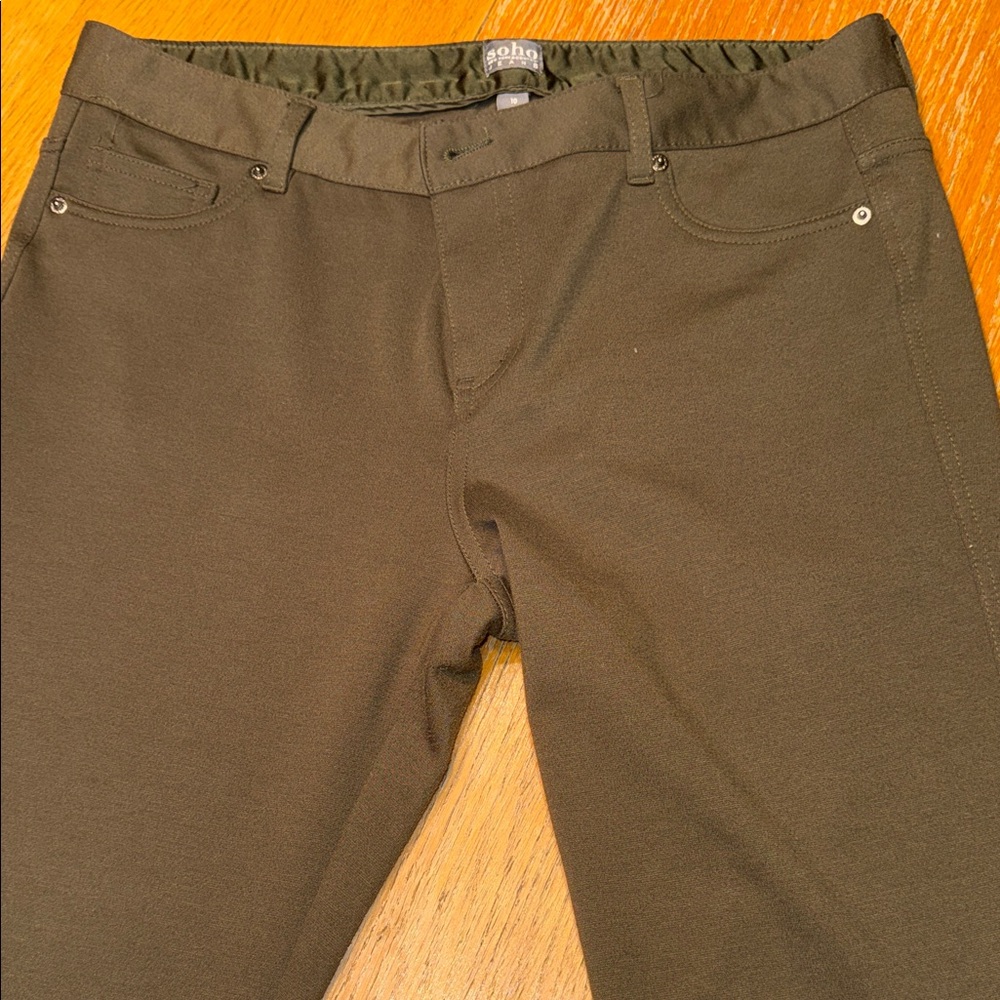 Soho Olive Straight Leg Pants